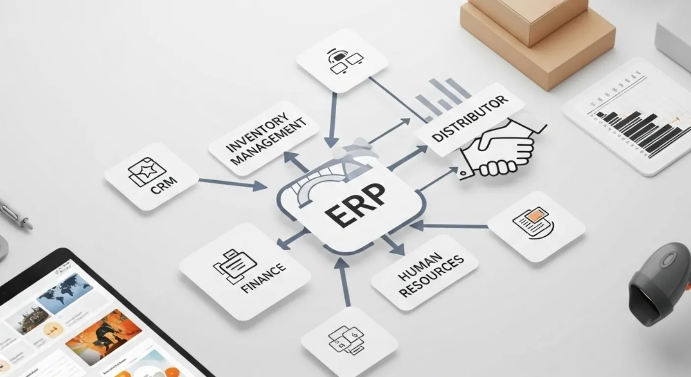 ¿Cómo contribuye un distribuidor en el proceso de un ERP?