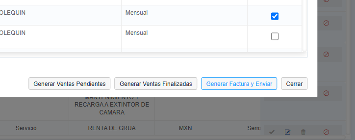 Finalizar proceso y enviar factura